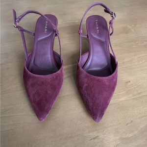 Tahari Burgundy Suede Slingback Heels